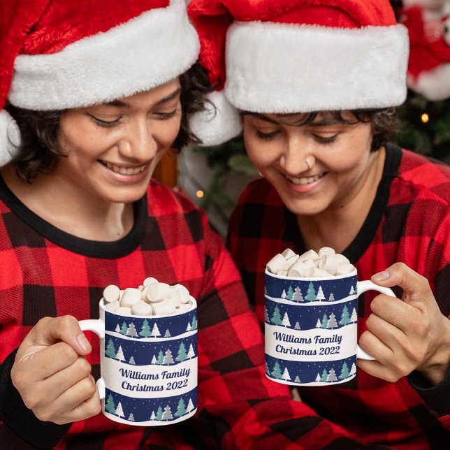 Personalised Christmas Trees Cute Winter Coffee Mug (Creator Uploaded)
