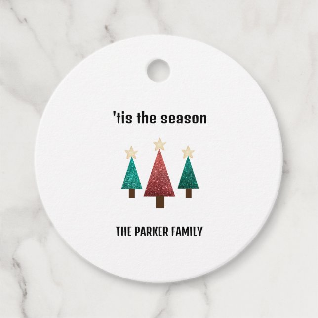  Personalised Christmas Trees  Favour Tags (Front)