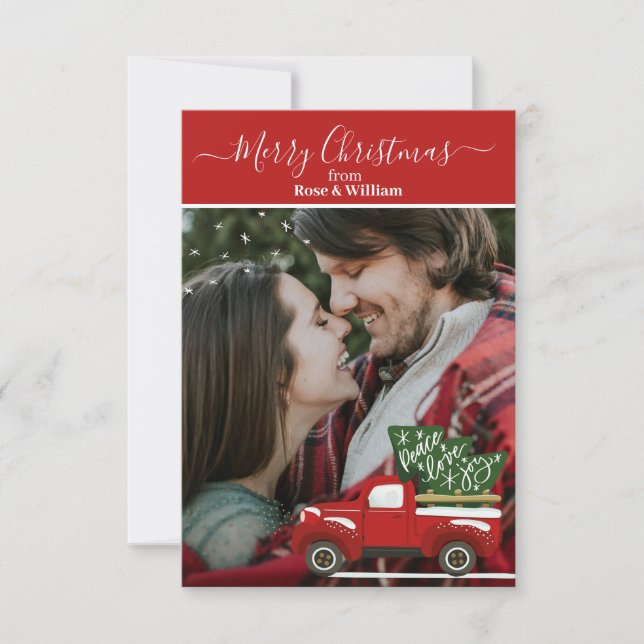 Personalised Christmas Truck Greeting Card (Front)
