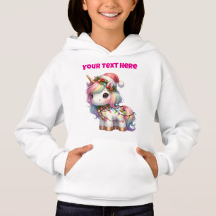 Personalised Christmas Unicorn Hoodie for Kids
