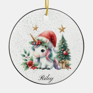 Personalised Christmas Unicorn Ornament