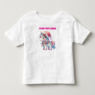 Personalised Christmas Unicorn Toddler Jersey T-Shirt