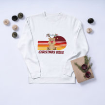 Personalised Christmas Vibes Reindeer Sweatshirt