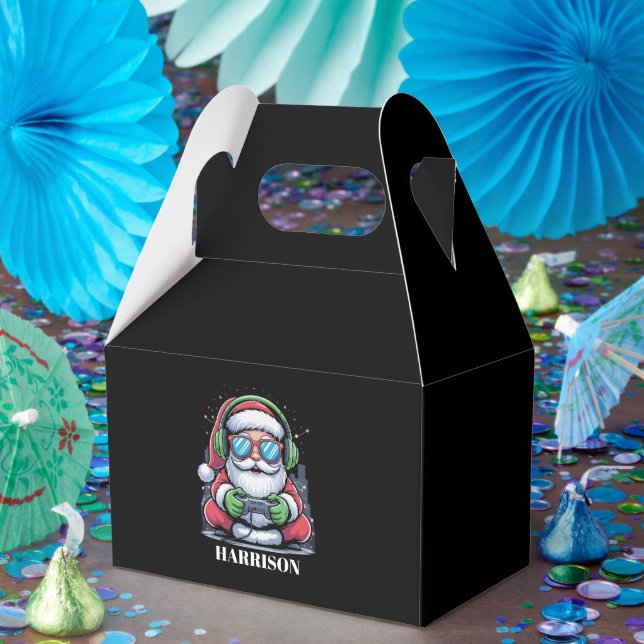 Personalised Christmas Video Game Santa Xmas  Favour Box (Party)