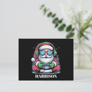 Personalised Christmas Video Game Santa Xmas  Holiday Postcard