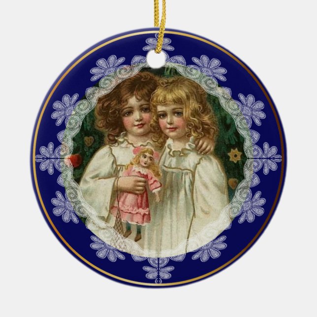 Personalised Christmas Vintage ornament (Front)