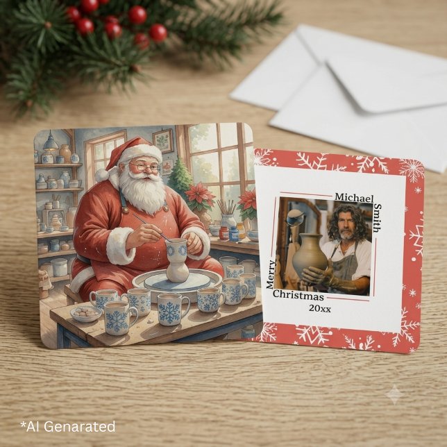 Personalised Christmas Vintage Pottery Santa Photo (Creator Uploaded)