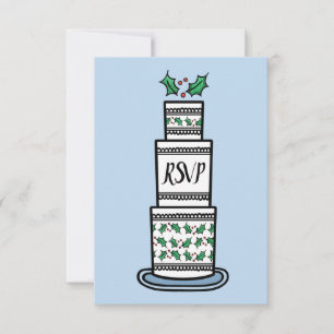 Personalised Christmas Wedding RSVP Invitation