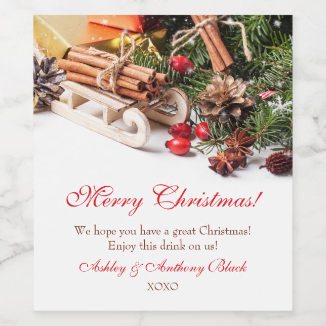 Personalised Christmas Wine Labels | Holiday Decor (Single Label)