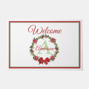 Personalised Christmas wreath Doormat