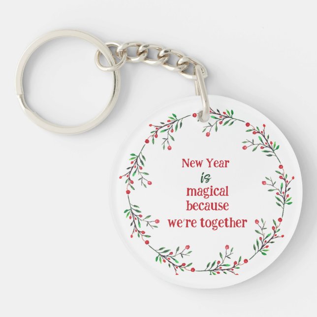Personalised Christmas Wreath Keychain (Front)