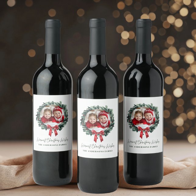 Personalised Christmas Wreath Label with Photo (Creator Uploaded)