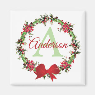 Personalised Christmas wreath Magnet