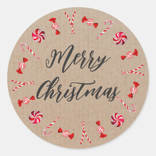 Personalised Christmas Wreath Merry Christmas  Cla Classic Round Sticker