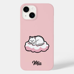 Personalised Chubby Cat Curling Up – Cute Case-Mate iPhone 14 Case