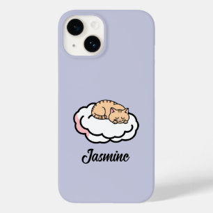 Personalised Chubby Cat Curling Up – Cute Case-Mate iPhone 14 Case