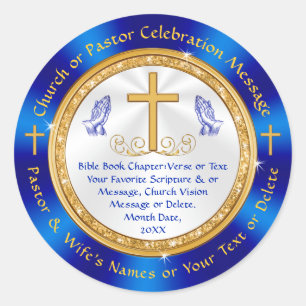 Personalised, Church Stickers, Favours, Envelopes Classic Round Sticker