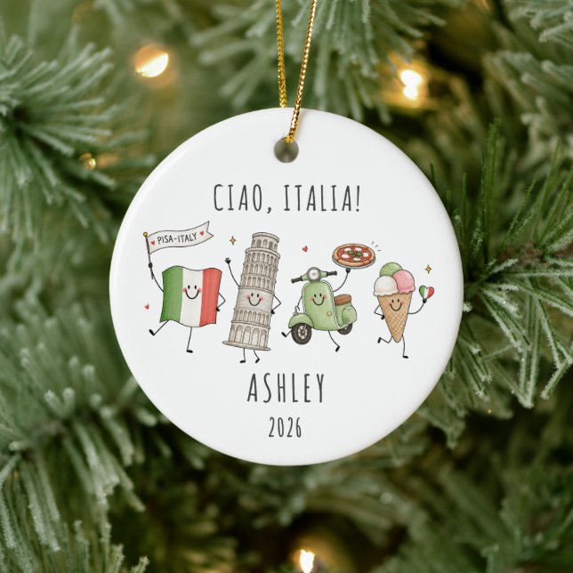 Personalised Ciao Italia Trip Ornament (Tree)