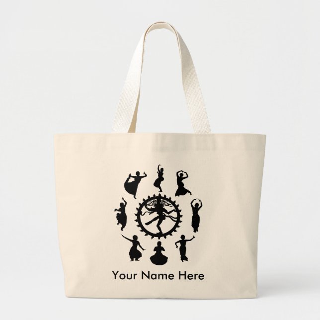 Personalised Circle of Indian Dance Large Tote Bag (Front)