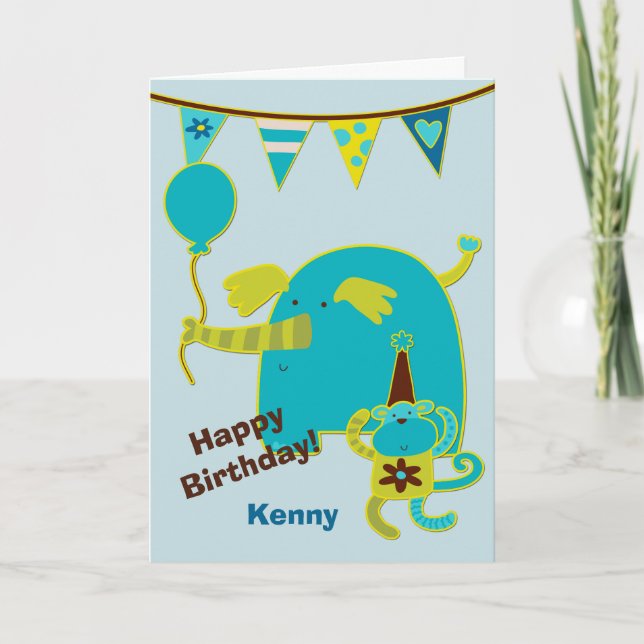 Personalised Circus Birthday Card (Front)
