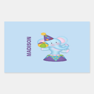 Personalised  Circus Elephant Stickers