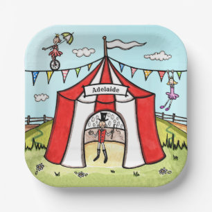 Personalised Circus Tent Paper Plate