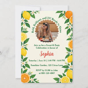 Personalised Citrus Fruit 25th Birthday Invitation