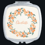 Personalised Citrus Orange Bridal Party Favour Compact Mirror<br><div class="desc">Personalised Citrus Orange Fruit Wreath Bridal Party Favour Compact Mirror</div>