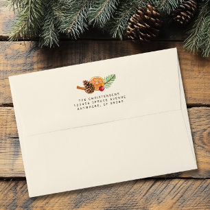 Personalised Citrus Pinecone Cinnamon Christmas Envelope