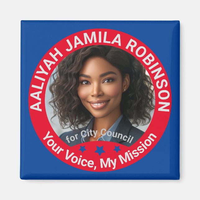 Personalised City Council Custom Photo Campaign  Magnet (Front)