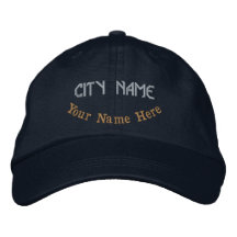 Personalised City Name Navy-Hat Featuring Classic