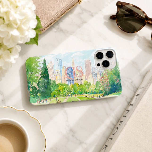 Personalised City Park Skyline Monogram Case-Mate iPhone Case (Creator Uploaded)