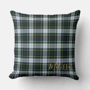 Personalised Clan Gordon Tartan Plaid Name Cushion