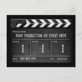 Personalised clapperboard / slate postcard