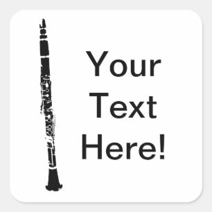 Personalised Clarinet Square Sticker