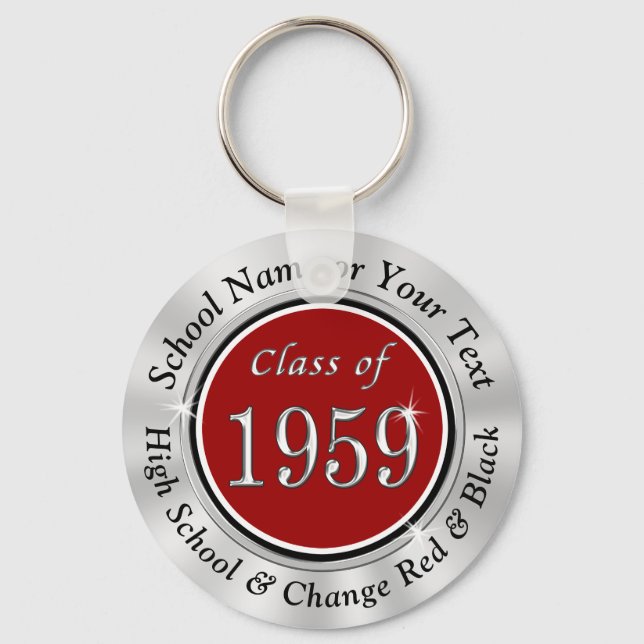 Personalised Class of 1959 Class Reunion keychains (Front)