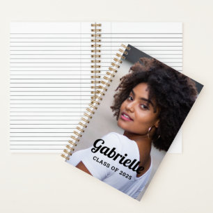 Personalised Class of 2024 Black Graduation Photo Notebook
