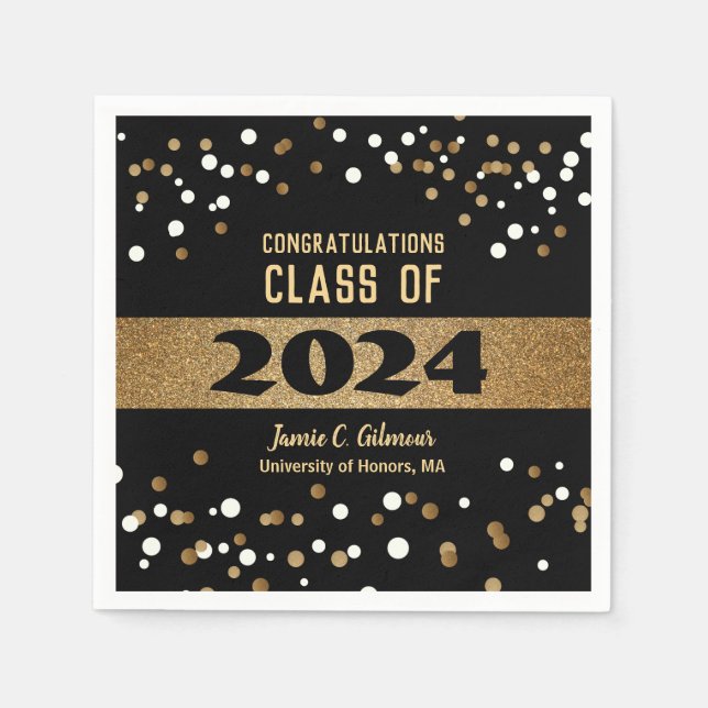 Personalised Class of 2024 Graduation Party Napkin (Front)