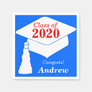 Personalised Class of 2024 Red White Blue Napkin