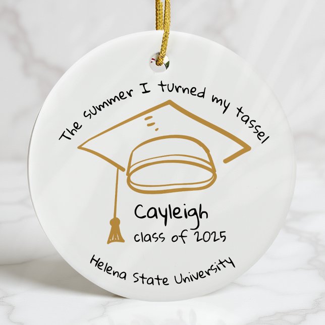 Personalised Class of 2025 Graduation Keepsake Ceramic Tree Decoration (Creator Uploaded)