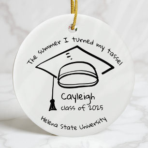 Personalised Class of 2025 Graduation Keepsake Ceramic Tree Decoration