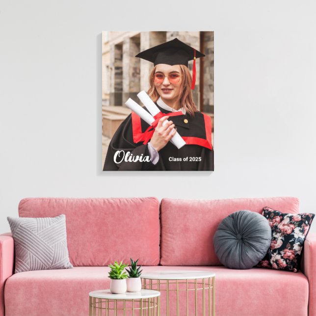 Personalised Class of 2025 Graduation Photo Canvas Print (Insitu(LivingRoom))