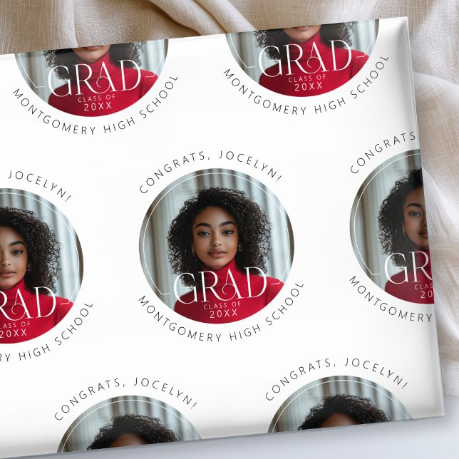 Personalised Class of 2025 Photo Grad  Wrapping Paper (Creator Uploaded)
