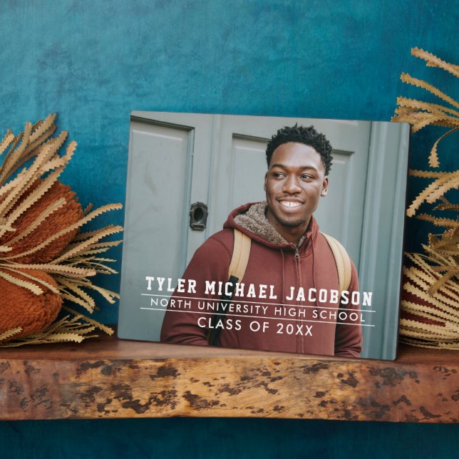 Personalised Class of 2026 Graduate Photo Plaque (Side)