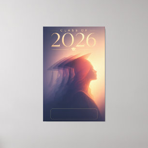 Personalised Class of 2026 Graduate Portrait Canvas Print