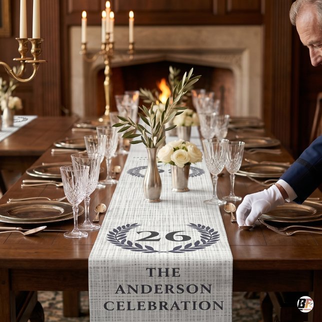 Personalised Class of 2026 Graduation Laurel Wreat Medium Table Runner (#graduation)
