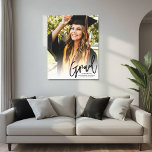 Personalised Class of 2026 Graduation Photo Canvas Print<br><div class="desc">This simple and minimalist graduation keepsake canvas print features a full-page photo with a soft white gradient at the bottom. "Grad" is displayed in elegant black handwritten script, with the graduate’s name, "Class of 2026, " and the school name below in classic black fonts, ensuring a bold and readable design....</div>