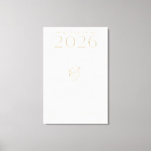 Personalised Class of 2026 Name Elegant Art Canvas Print
