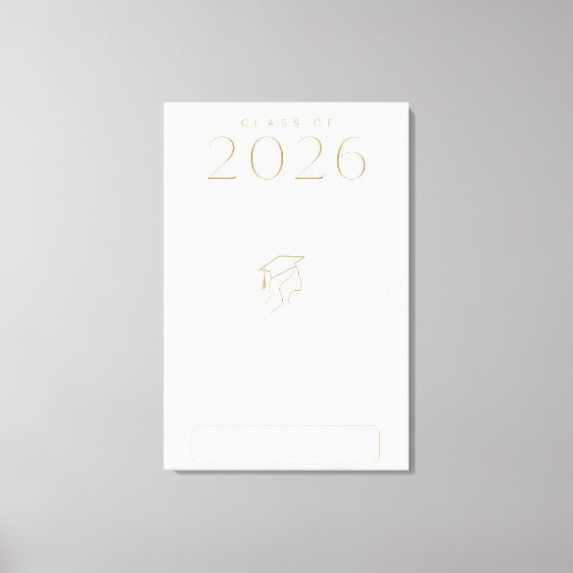 Personalised Class of 2026 Name Elegant Art Canvas Print (Front)
