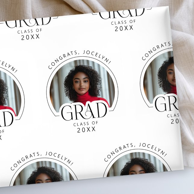 Personalised Class of 2026 Photo Grad  Wrapping Paper (Creator Uploaded)